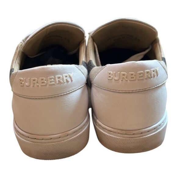 Authentic Burberry Salmond Check & Leather Sneakers Womens Luxury EU38/US8 - Picture 6 of 13